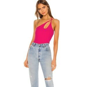 Lovers + Friends Pippa Classic One Piece Thong Style Bodysuit Magenta Size M